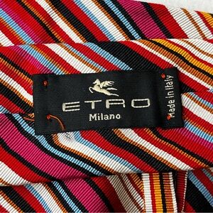 Etro Silk Cotton Striped Tie